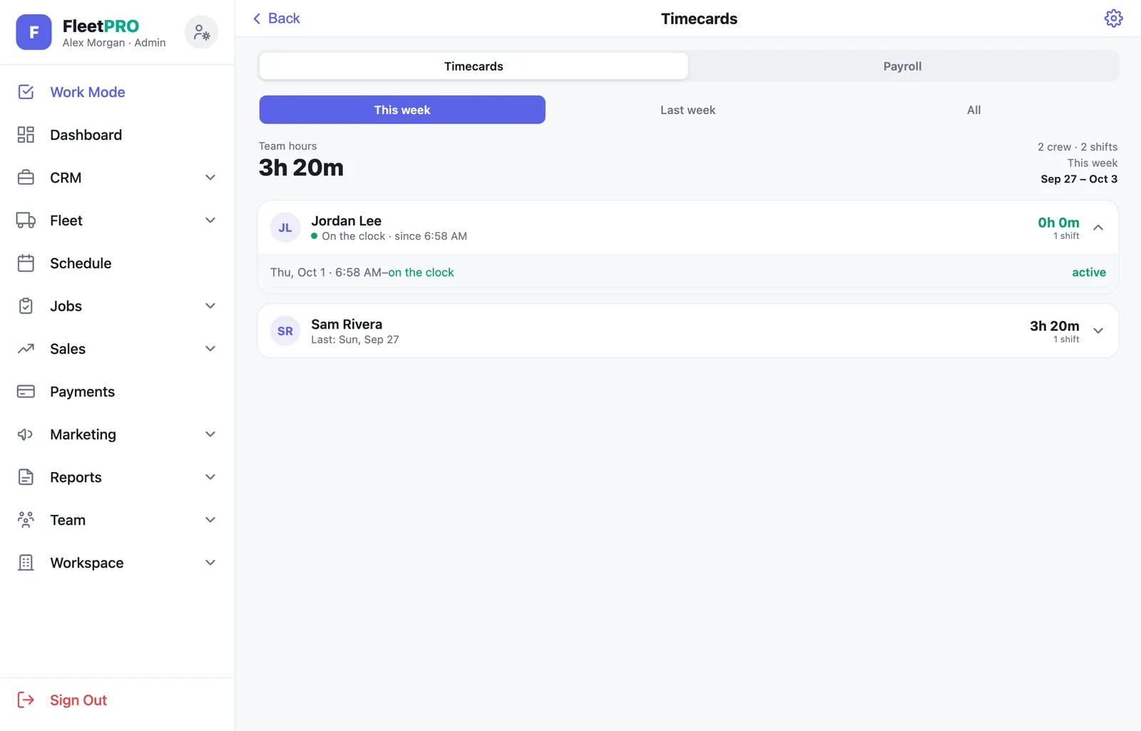 Timecards